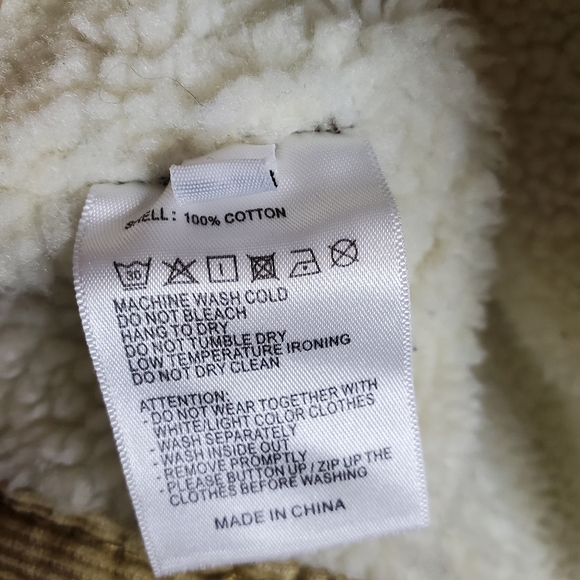 John Galt tan corduroy sherpa lined waist jacket size small - Picture 9 of 10